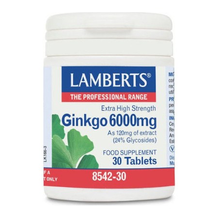 Lamberts Ginkgo Biloba 6000mg, Συμπλήρωμα Διατροφής με Εκχύλισμα Ginkgo Biloba 30 ταμπλέτες