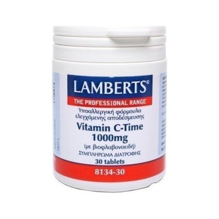 Lamberts Vitamin C-Time 1000mg, Βιταμίνη C Βραδείας Απελευθέρωσης 30 ταμπλέτες 8134-30