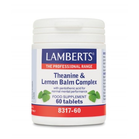 Lamberts Theanine & Lemon Balm Complex Συμπλήρωμα Διατροφής με Θεανίνη Μελισσόχορτο και Βιταμίνη Β 60 tabs 8317-60