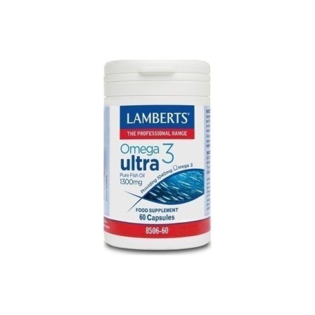 Lamberts Omega 3 Ultra Pure Fish Oil 1300mg, Συπλήρωμα Διατροφής με Ω3 Λιπαρά Οξέα 60 κάψουλες