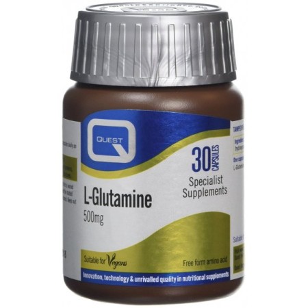 Quest L-Glutamine 500mg, Συμπλήρωμα Διατροφής με L-γλουταμίνη 30 κάψουλες