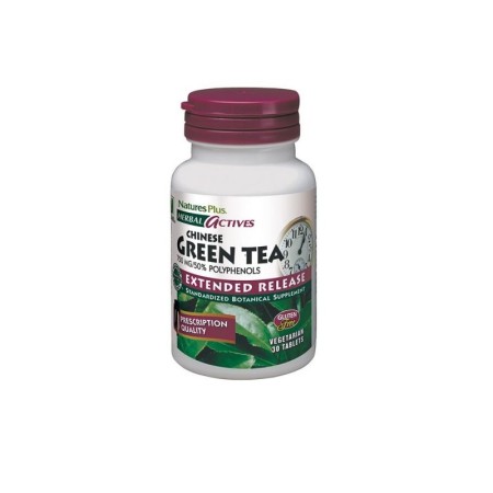 Natures Plus, Green Tea Chinese 750 mg, 30 vcaps