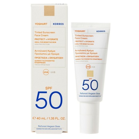 Korres Yoghurt Sunscreen Face Cream SPF50 Tinted Αντηλιακή Κρέμα Προσώπου με Χρώμα 40ml