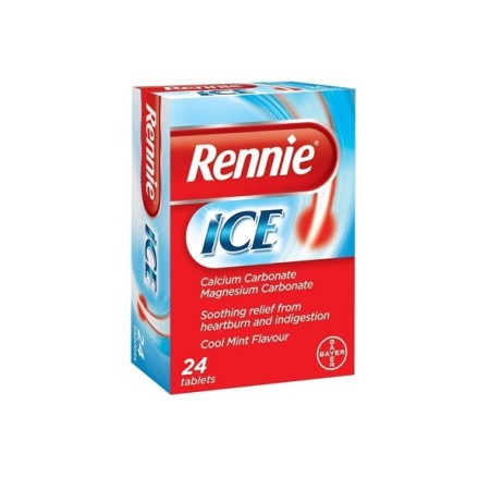 Bayer Rennie Ice, Ανακούφιση από τα Συμπτώματα της Δυσπεψίας 24 μασώμενα δισκία