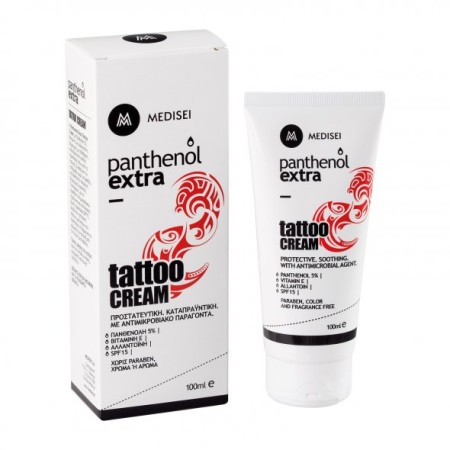 Medisei Panthenol Extra Tattoo Cream, Κρέμα για την Περιποίηση της Επιδερμίδας με Τατουάζ 100ml