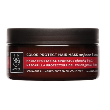 Apivita Hair Mask Προστασίας Χρώματος για Βαμμένα Μαλλιά με Ηλίανθο & Μέλι 200ml