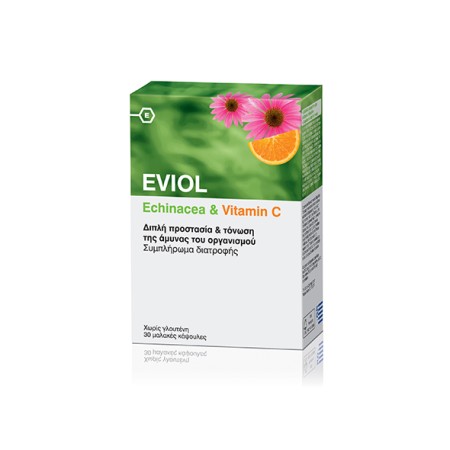 Eviol Echinacea & Vitamin C, Συμπλήρωμα Διατροφής με Βιταμίνη C και Εχινάκεια 60Caps