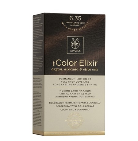 Apivita My Color Elixir 6.35, Βαφή Μαλλιών Ξανθό Σκούρο Μελί Μαονί 1τμχ