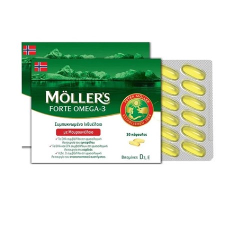 Mollers Forte Omega-3 Μουρουνέλαιο και Ιχθυέλαιο 30 κάψουλες