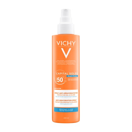 Vichy Capital Soleil Beach Protect Anti-Dehydration Spray SPF50, Αντηλιακό Σπρέι για Προστασία από το Αλάτι και το Χλώριο 200ml