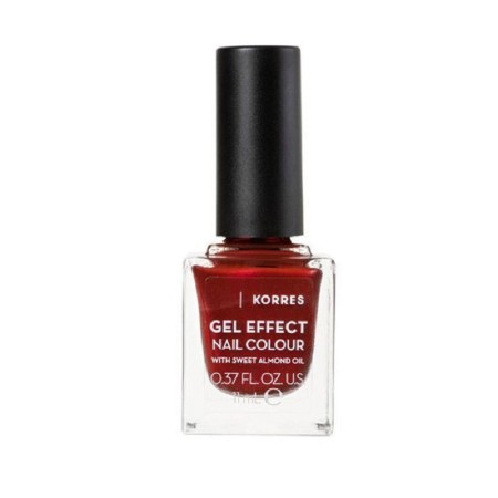 Korres Gel Effect Nail Colour with Sweet Almond Oil Βερνίκι Νυχιών No 58 Velour Red 11ml