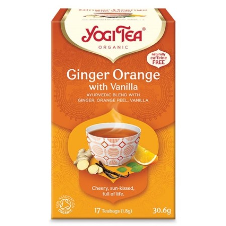 Yogi Tea Ginger Orange With Vanilla Αφέψημα με Τζίντζερ, Πορτοκάλι & Βανίλια, 17x1.8g