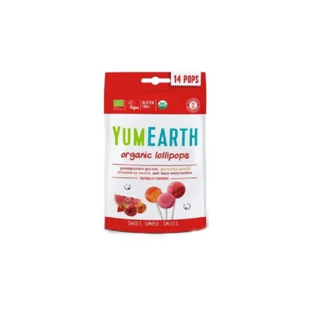 Yumearth Organic Pops Βιολογικά Γλειφιτζούρια Φρούτων, 14 τεμάχια (85gr)