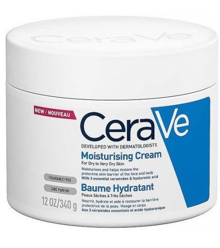 Cerave Moisturising Cream, Ενυδατική Κρέμα για Ξηρό/Πολύ Ξηρό Δέρμα 340g