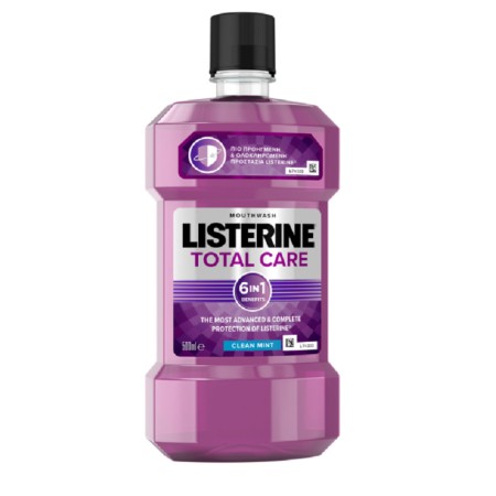 Listerine Total Care 6 σε 1 Στοματικό Διάλυμα Καθημερινής Προστασίας κατά της Πλάκας και της Κακοσμίας 500ml