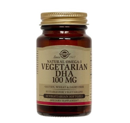 Solgar Vegetarian DHA 100mg, Λιπαρά Οξέα Φυτικής Προέλευσης 30 μαλακές κάψουλες
