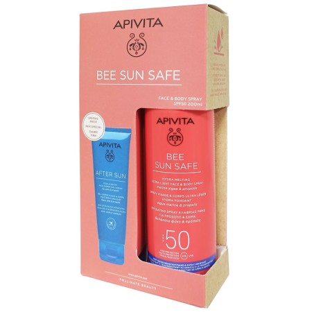 Apivita Bee Sun Safe Hydra Melting Ultra Light Face & Body Spray SPF50 Αντηλιακό Σπρέι Προσώπου & Σώματος 200ml & After Sun Gel-Cream 100ml