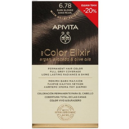 Apivita My Color Elixir Βαφή Μαλλιών 6.78 Ξανθό Σκούρο Μπεζ Περλέ 1τμχ (-20% Μειωμένη Αρχική Τιμή)