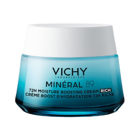 Vichy Mineral 89 Rich Cream Boost 72h 50mlΕνυδατική & Συσφικτική Κρέμα Προσώπου με πλούσια υφή για Ξηρές/Ευαίσθητες Επιδερμίδες