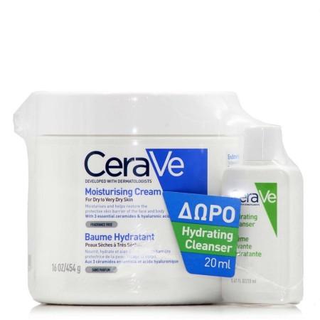 CeraVe Moisturising Cream 454gr & Δώρο CeraVe Hydrating Cleanser 20ml