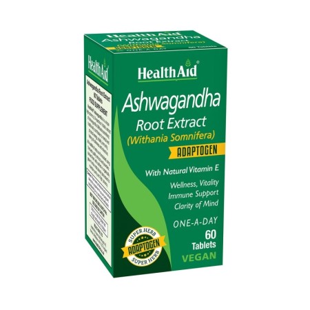 Health Aid - Ashwagandha Root Extract Για Ηρεμία Ενέργεια & Υποστήριξη Του Ανοσοποιητικού 60tabs