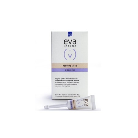 Intermed Eva Restore pH 3,8 Κολπική Γέλη με Υαλουρονικό Οξύ, 9 σωληνάρια x 5g
