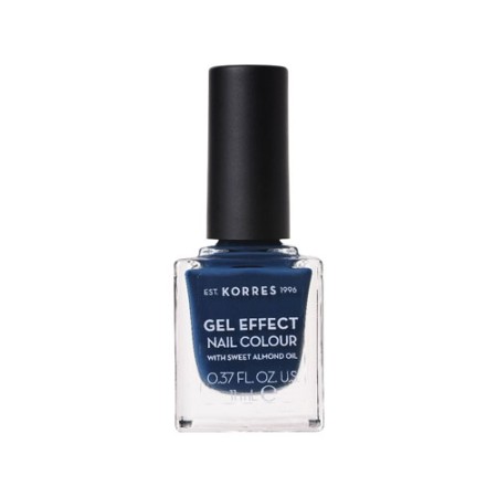 Korres Gel Effect Nail Colour Indigo Blue, Βερνίκι Νυχιών Νο.84 με Αμυγδαλέλαιο 11ml