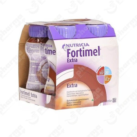Nutricia Fortimel Extra Chocolate, Υπερπρωτεϊνικό Ρόφημα με γεύση Σοκολάτα 4 x 200ml