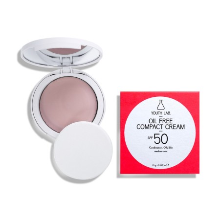 Youth Lab  Oil Free Compact Cream SPF50 Medium Color Αντηλιακή Κρέμα Compact Με Χρώμα Για Μικτό – Λιπαρό Δέρμα 10gr