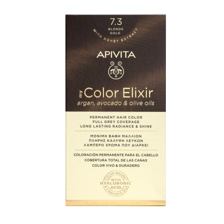Apivita My Color Elixir 7.3, Βαφή Μαλλιών  Ξανθό Χρυσό 125ml