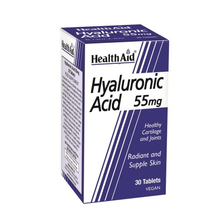 Health Aid Hyaluronic Acid 55mg, Υγιή Οστά Και Εύπλαστες Αρθρώσεις 30tabs