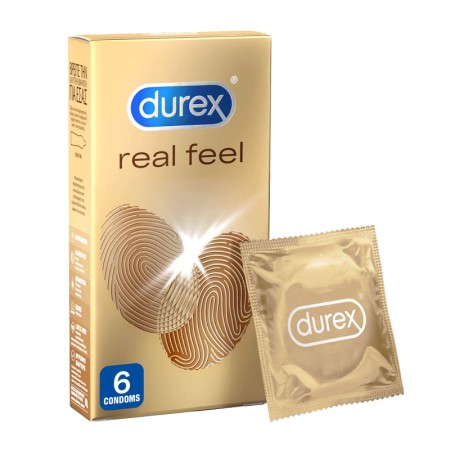 Durex Realfeel, Προφυλακτικά από Προηγμένο Υλικό χωρίς Λάτεξ για Φυσική Αίσθηση 6τμχ