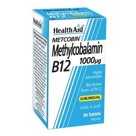 Health Aid Metcobin Methylcobobalamin B12 1000mg, Συμπλήρωμα Διατροφής 60tabs