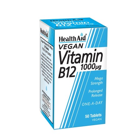 Health Aid Vitamin B12 1000mg, Συμπλήρωμα Διατροφής με Βιταμίνη B12 50tabs