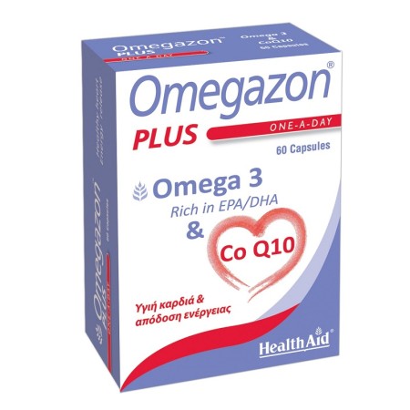 Health Aid Omegazon Plus 30Caps, Συνδυασμός Ω-3 με Αντιοξειδωτικό CoQ10 60 κάψουλες
