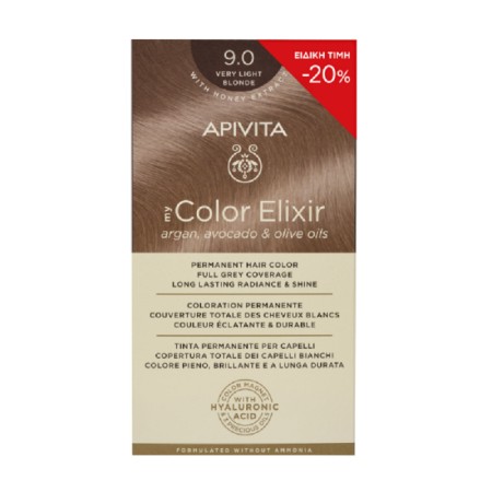 Apivita My Color Elixir 9.0, Βαφή Μαλλιών Ξανθό Πολύ Ανοιχτό 1τμχ (-20% Μειωμένη Αρχική Τιμή)