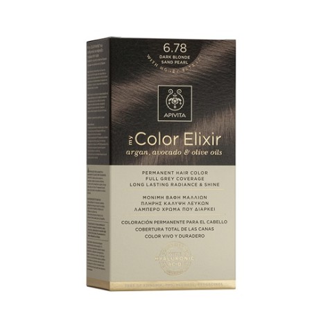 Apivita My Color Elixir Βαφή Μαλλιών 6.78 Ξανθό Σκούρο Μπεζ Περλέ 1τμχ