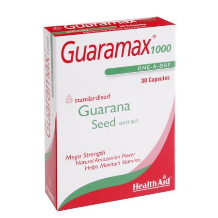Health Aid Guaramax 1000mg, Φυσικό Τονωτικό Γκουαρανά 30 κάψουλες