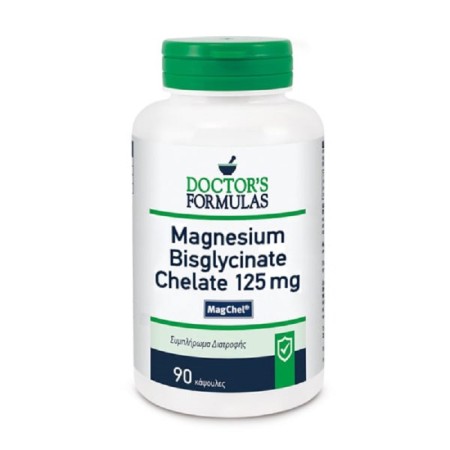 Doctors Formulas Magnesium Bisglycinate Chelate 125mg Συμπλήρωμα Διατροφής, 90caps
