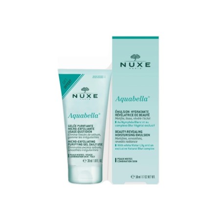 Nuxe Aquabella Emulsion Cream 50ml & Aquabella Micro-Exfoliating Purifying Gel Daily Use 30ml