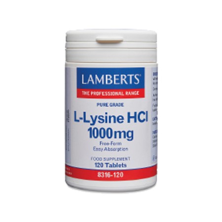 Lamberts L-Lysine HCI 1000mg, Συμπλήρωμα Διατροφής με Λυσίνη 120 ταμπλέτες 8316-120