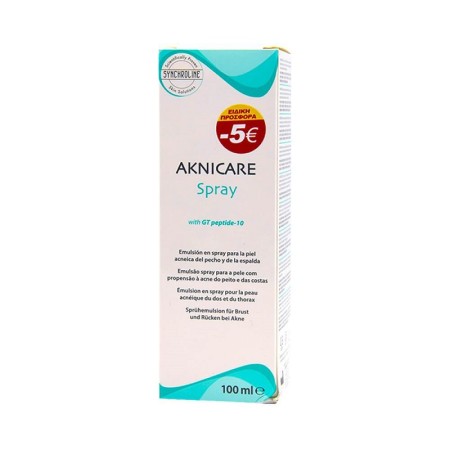 Synchroline Aknicare Spray (ειδική προσφορά -5 ευρω) Γαλάκτωμα για Θεραπεία της Ακμής στην Πλάτη & το Στέρνο 100ml