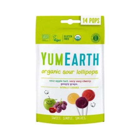Yumearth Organic Sour Lollipops Βιολογικά Γλειφιτζούρια Φρούτων, 14τεμ