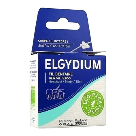 Elgydium Eco Pack Menthol Dental Floss 35m, Κηρωμένο Οδοντικό νήμα με Άρωμα Μέντας 35 μέτρα