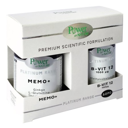 Power Health Premium scientific Formulation Platinum Range Memo+ 30 κάψουλες & Platinum Range B-Vit 12 1000μg 20caps