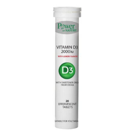 Power Health Vitamin D3 2000iu με Στέβια & γεύση Λεμόνι 20eff.tabs