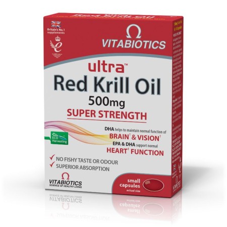 Vitabiotics Ultra Red Krill Oil 500mg για την Ενίσχυση της Καρδιάς 30caps