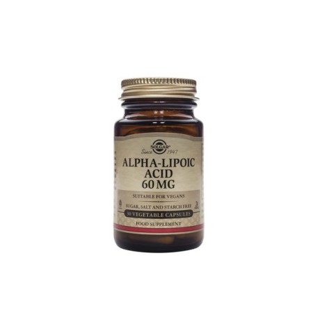 Solgar Alpha Lipoic Acid 60mg, Αντιοξειδωτικό 30 φυτικές κάψουλες
