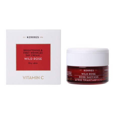 Korres Wild Rose Day Cream Dry Skin with Vitamin C Άγριο Τριαντάφυλλο Κρέμα Ημέρας με Βιταμίνη C για Ξηρές Επιδερμίδες 40ml
