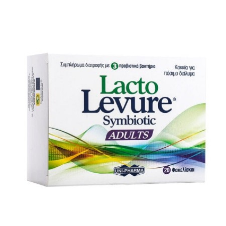Uni-Pharma Lacto Levure Symbiotic Adults με Προβιοτικά και Πρεβιοτικά Λεμόνι 20 φακελίσκοι